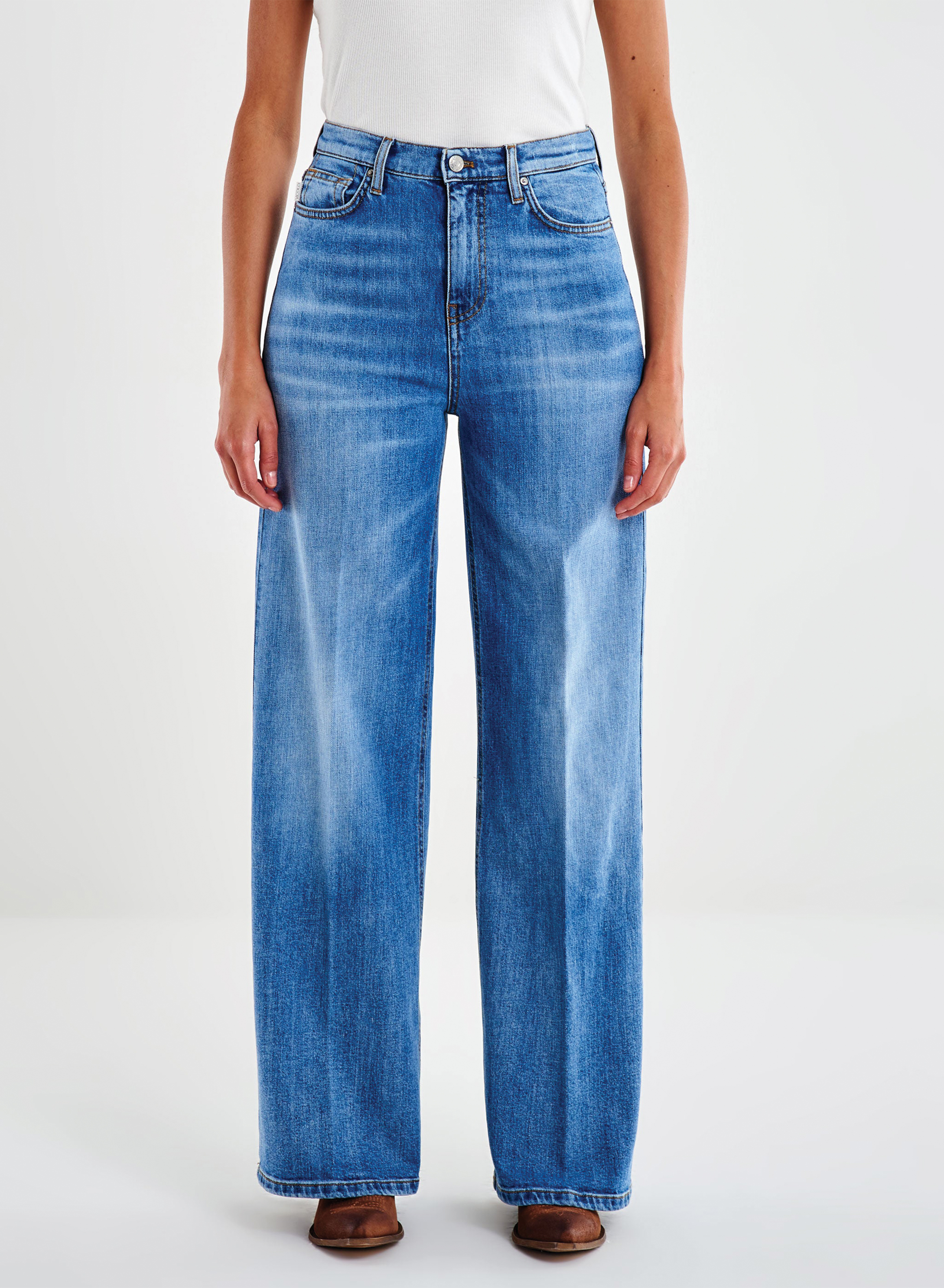 Μπλε Παντελόνι τζιν Icon Lexie σε φαρδιά γραμμή Vicolo - 1