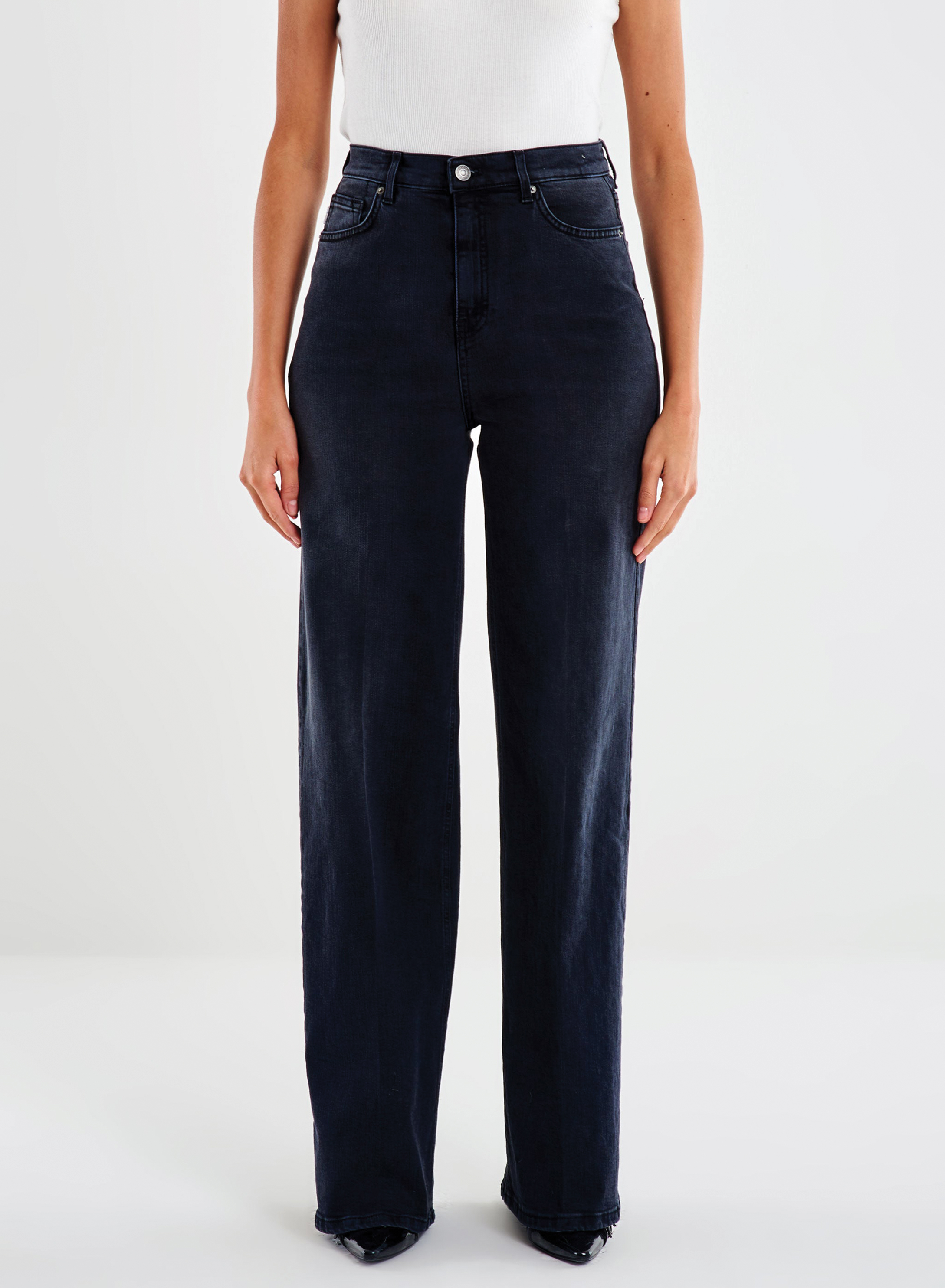 Μαύρο Παντελόνι τζιν Icon Lexie σε φαρδιά γραμμή Vicolo - 1