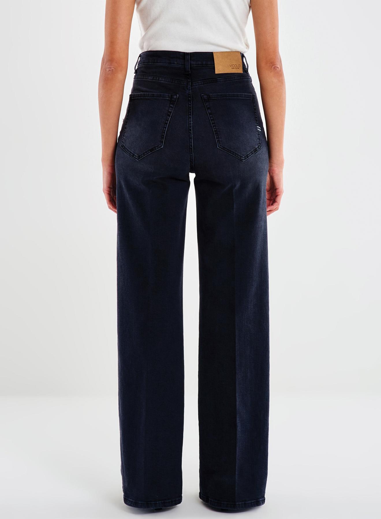 Μαύρο Παντελόνι τζιν Icon Lexie σε φαρδιά γραμμή Vicolo - 3