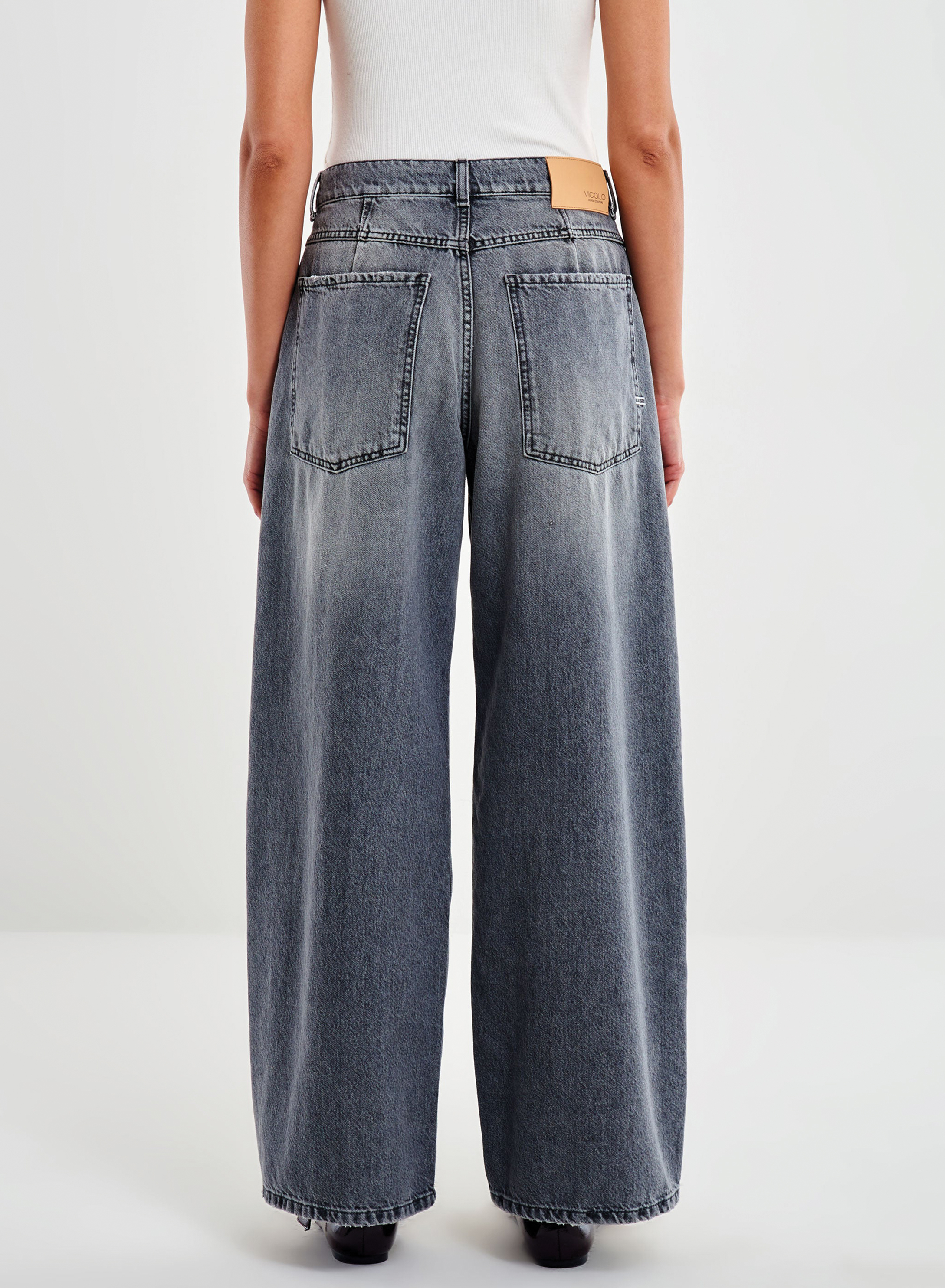 Γκρι Παντελόνι τζιν Icon Mia σε χαλαρή γραμμή Vicolo - 2