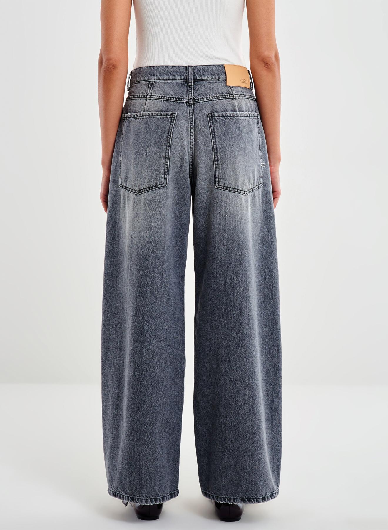 Γκρι Παντελόνι τζιν Icon Mia σε χαλαρή γραμμή Vicolo - 3