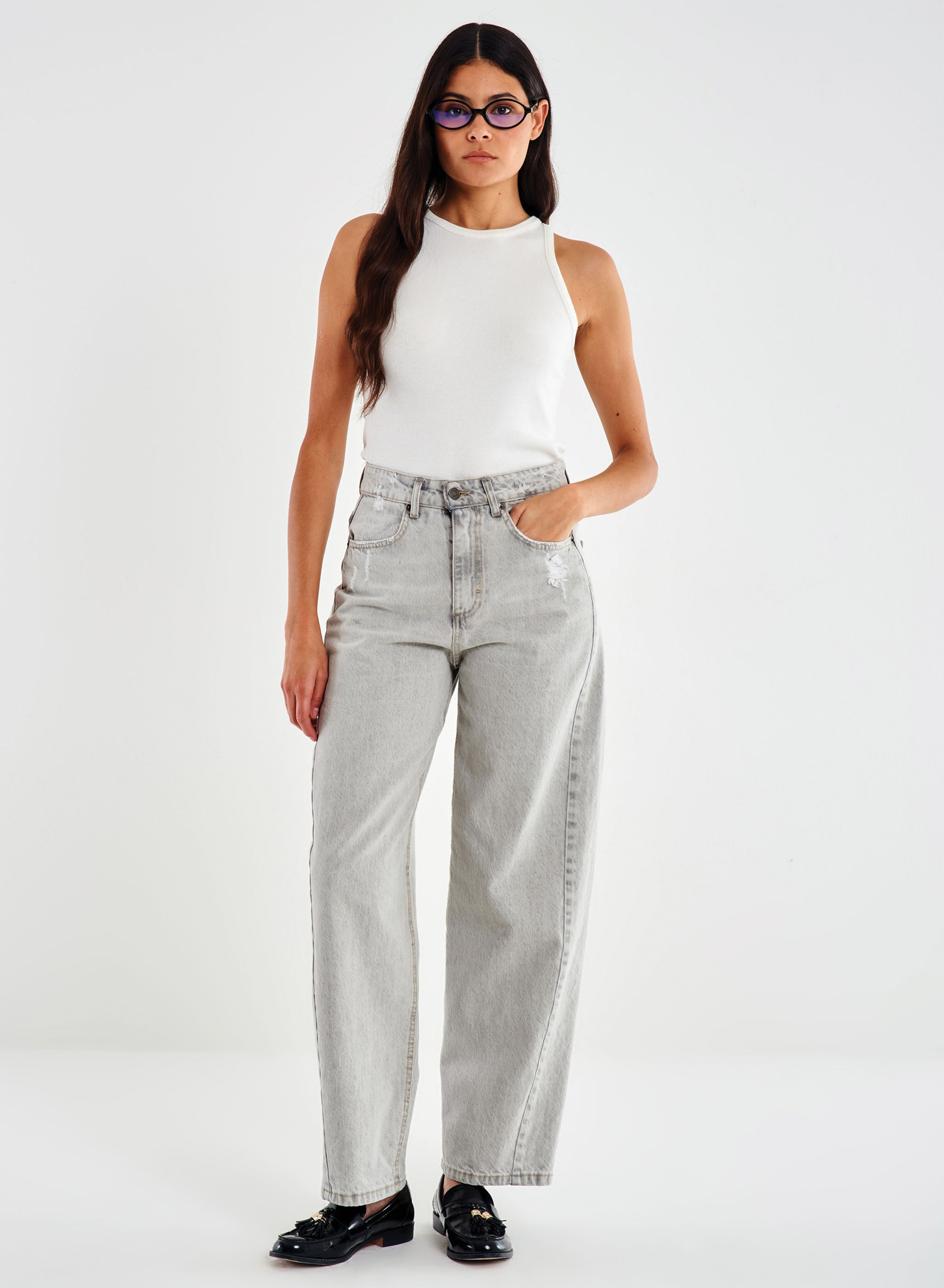 Light Grey relaxed fit Jeans Phoebe Vicolo - 0