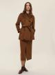 Chocolate straight fit Skirt with front and rear slits Emme Marella - 0