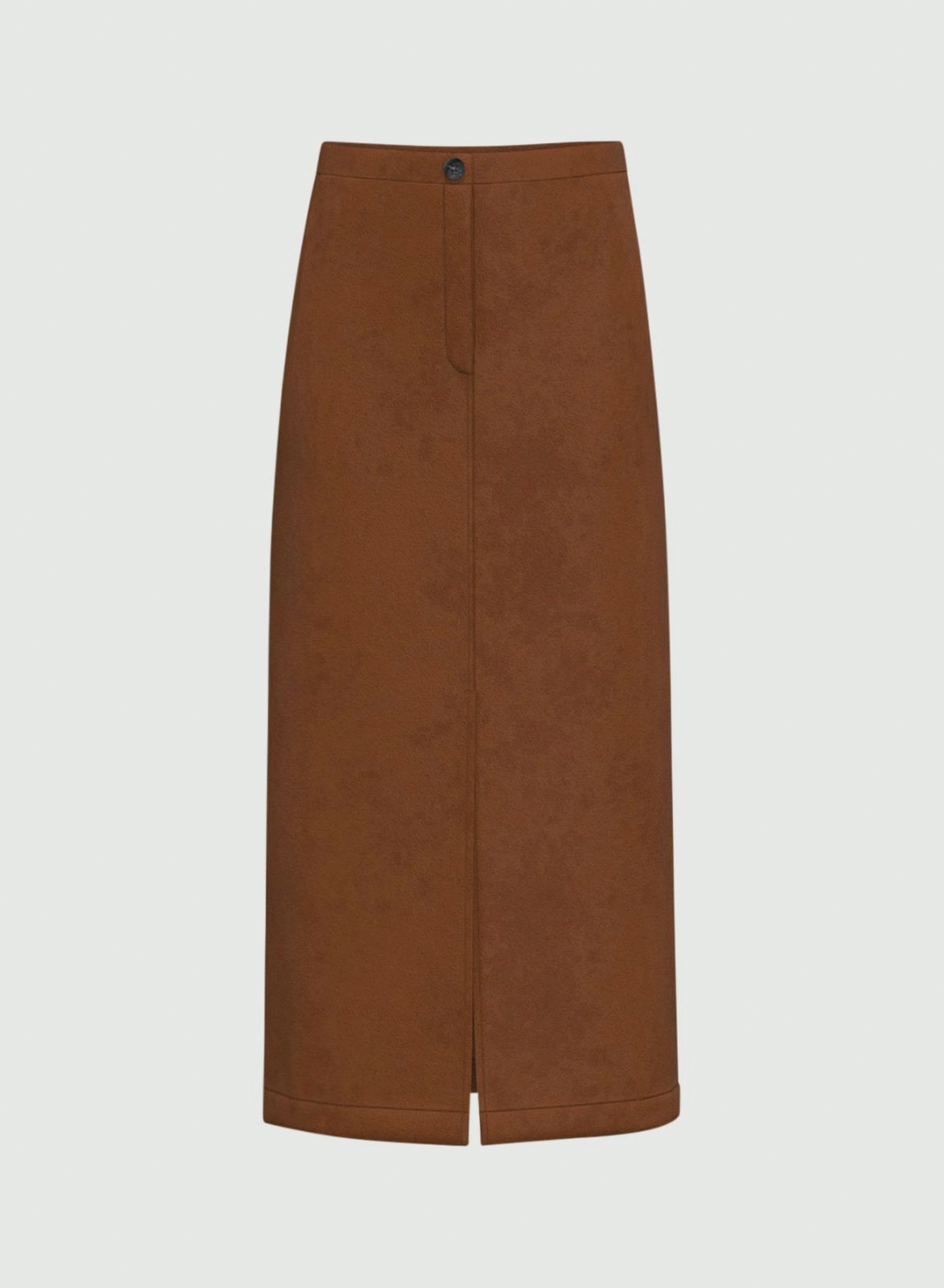 Chocolate straight fit Skirt with front and rear slits Emme Marella - 4