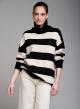 Turtleneck sweater with wide stripes - 3