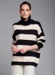 Turtleneck sweater with wide stripes - 2