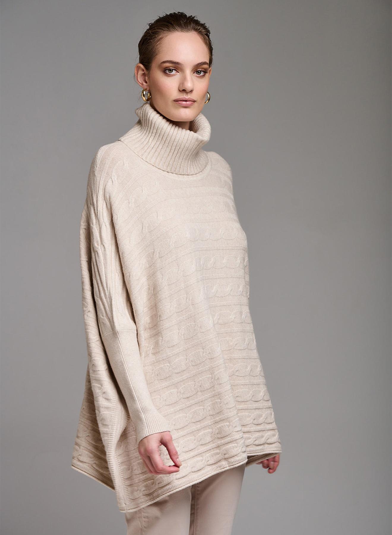 Oversized turtleneck sweater with textured details - 4