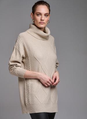 Turtleneck sweater with textured details - 13022