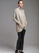 Oversized turtleneck sweater with textured details and pockets - 3