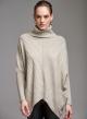 Oversized turtleneck sweater with textured details and pockets - 1
