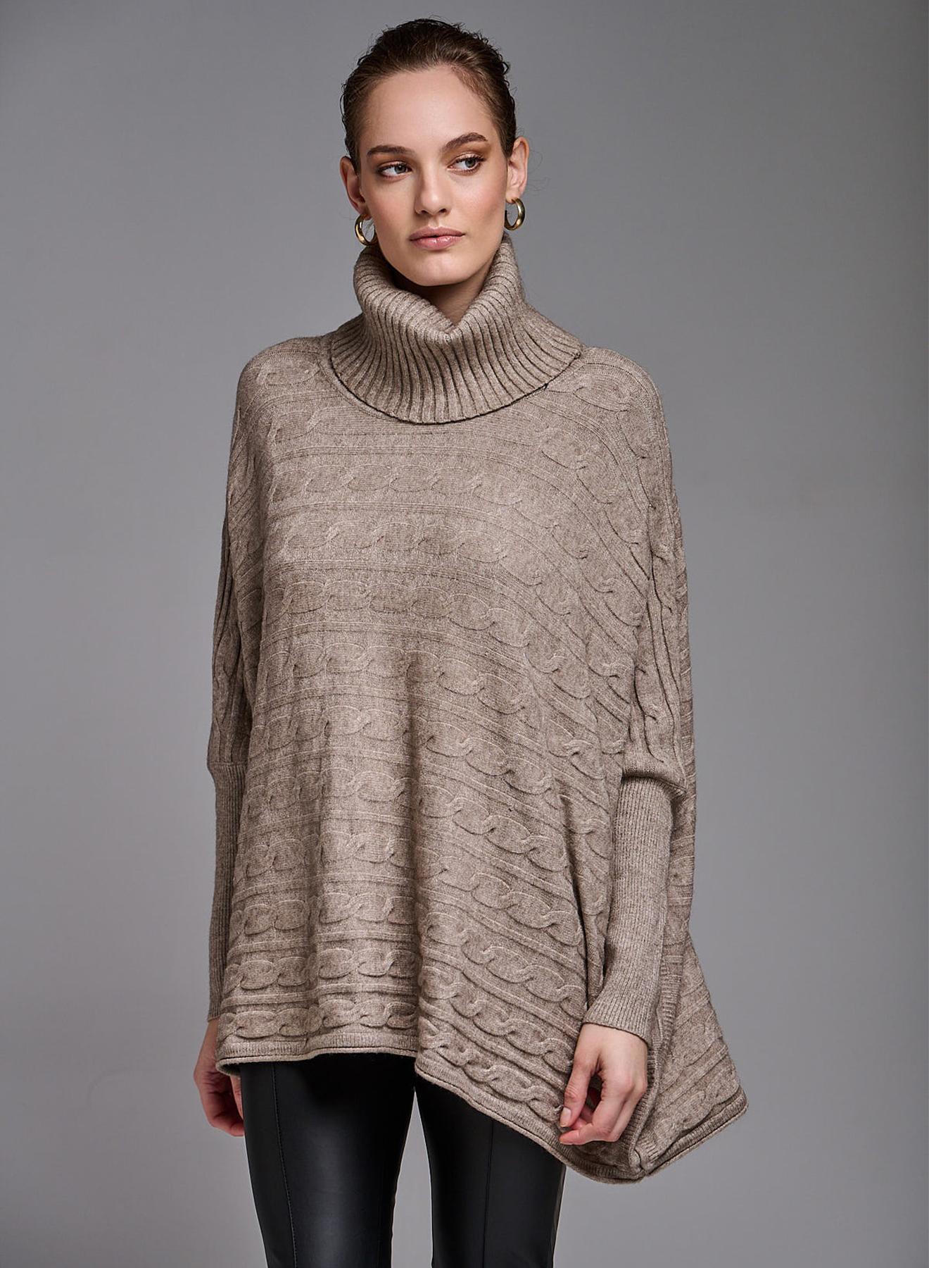 Oversized turtleneck sweater with textured details - 4