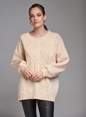 Oversized sweatshirt with knit - 13111