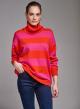 Turtleneck sweater with wide stripes - 2