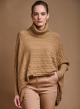 Oversized turtleneck sweater with textured details - 0