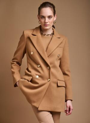 Double breasted Cardigan Coat with golden buttons - 13375