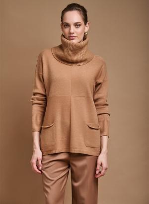 Round neck sweater with separate collar - 13585