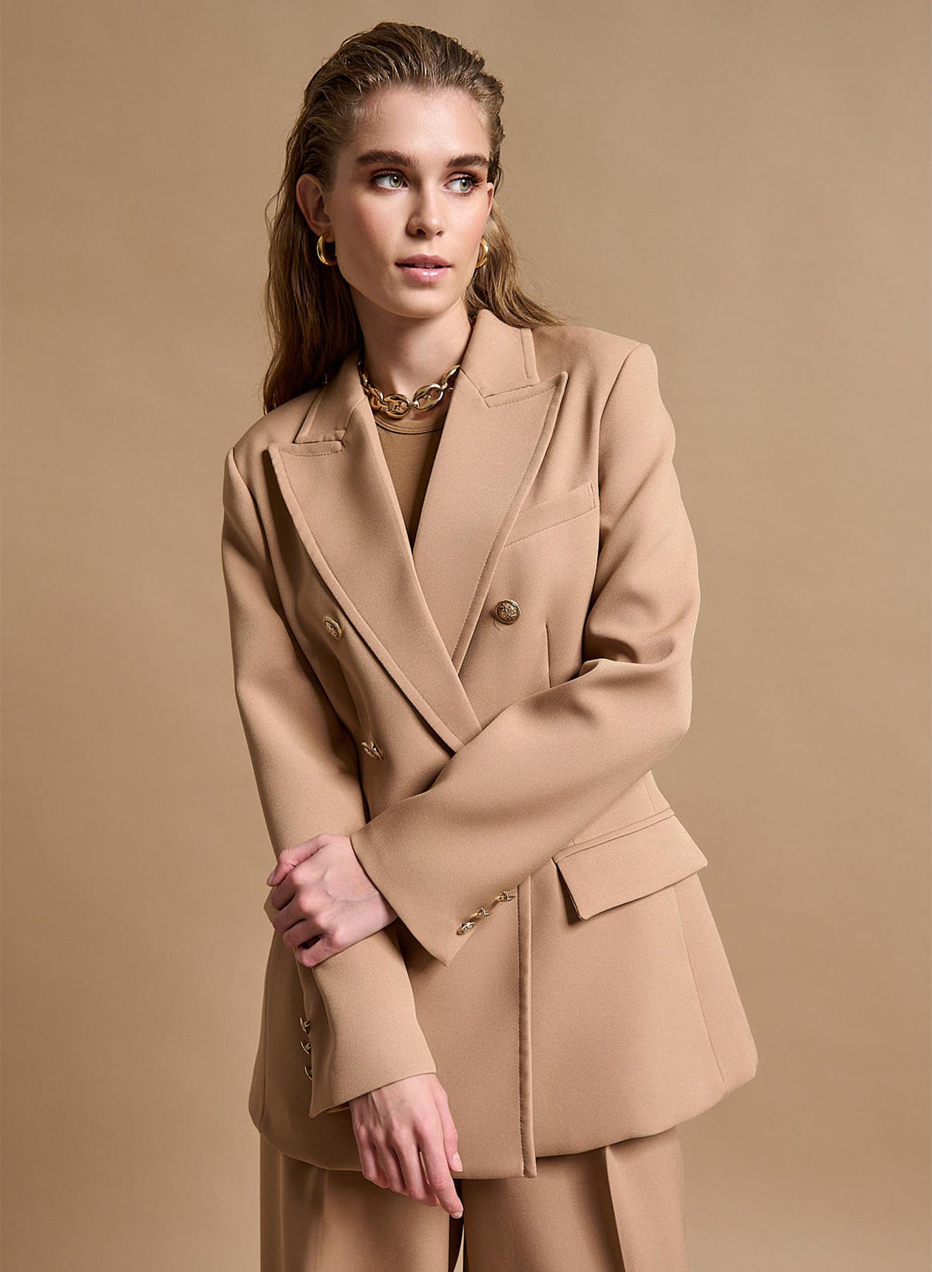 Double-Breasted Blazer with gold buttons - 1