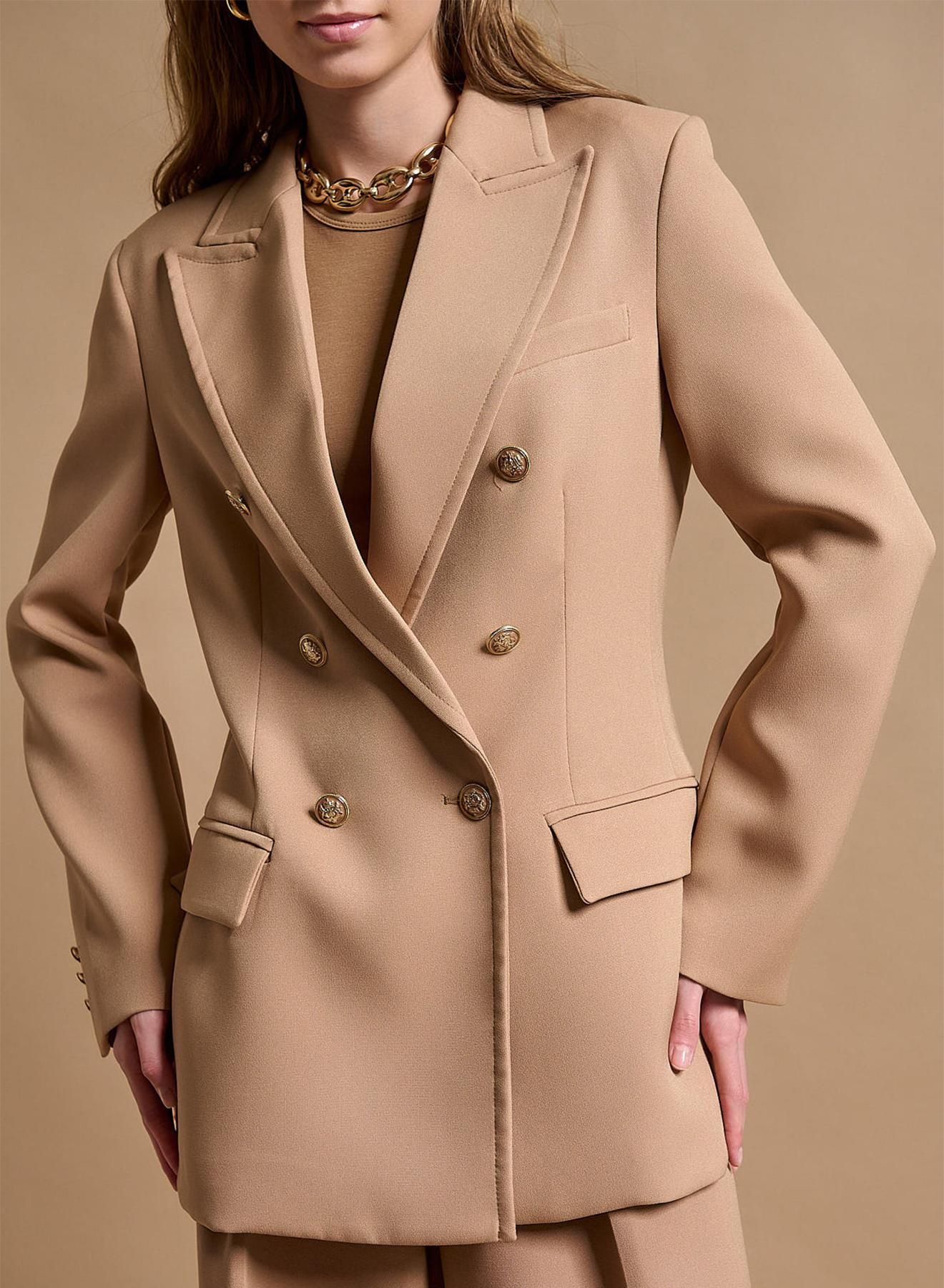Double-Breasted Blazer with gold buttons - 2