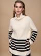 Turtlenet sweater with stripes - 0