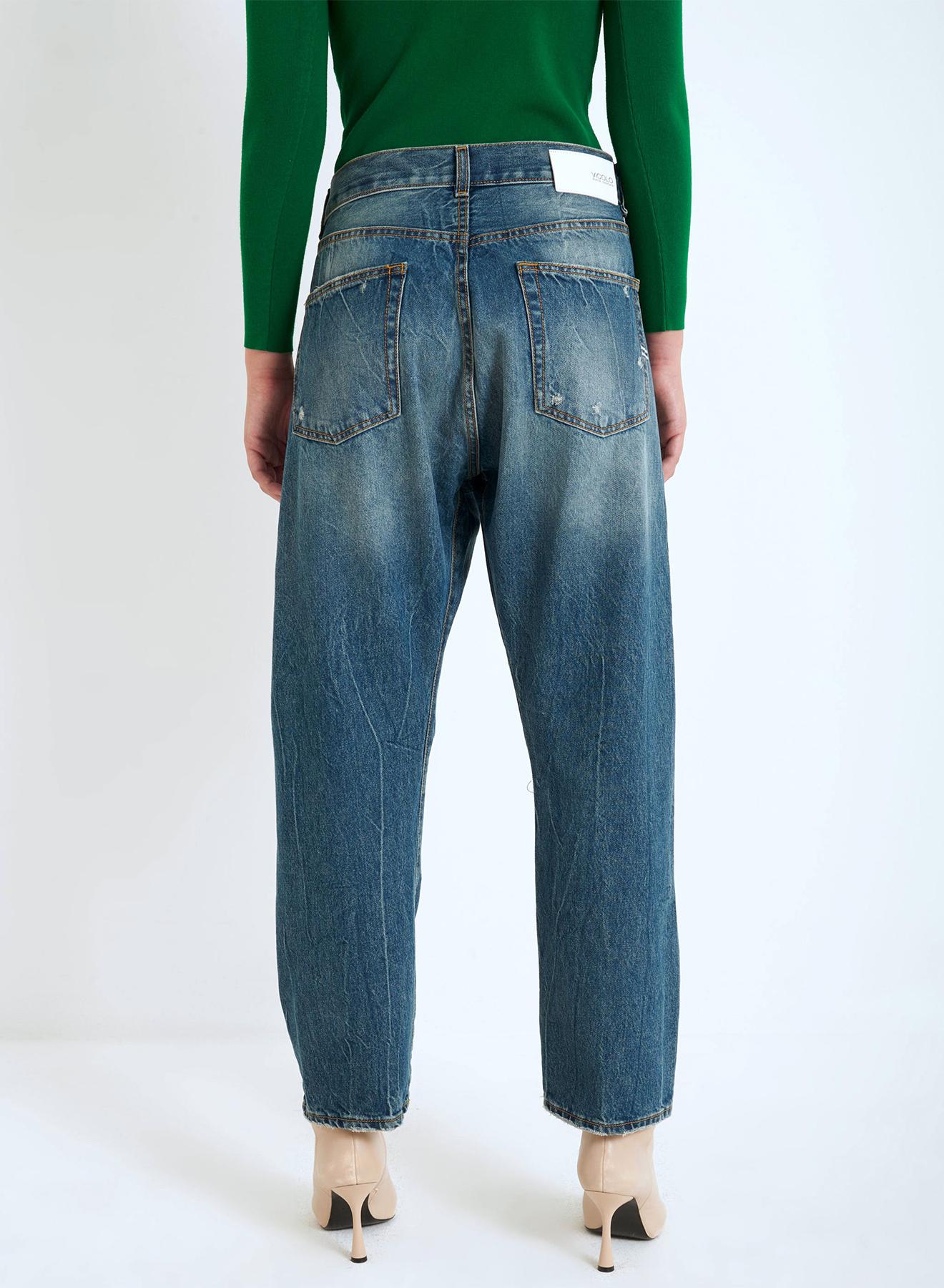 Asymmetric Buttoning Jeans - 2
