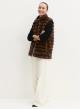 Cognac sleeveless Jacket with eco fur Emme Marella - 0