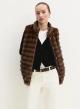 Cognac sleeveless Jacket with eco fur Emme Marella - 2