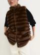 Cognac sleeveless Jacket with eco fur Emme Marella - 4