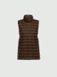 Cognac sleeveless Jacket with eco fur Emme Marella-6