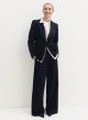 Navy Blue pinstriped single buttoned Jacket Emme Marella - 0