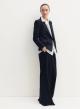 Navy Blue pinstriped single buttoned Jacket Emme Marella - 4