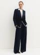 Navy Blue wide legs Παντελόνι με λεπτές ρίγες Emme Marella - 0