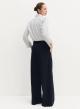 Navy Blue wide legs Παντελόνι με λεπτές ρίγες Emme Marella - 1