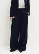 Navy Blue wide legs Παντελόνι με λεπτές ρίγες Emme Marella - 2