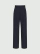 Navy Blue wide legs Παντελόνι με λεπτές ρίγες Emme Marella-5