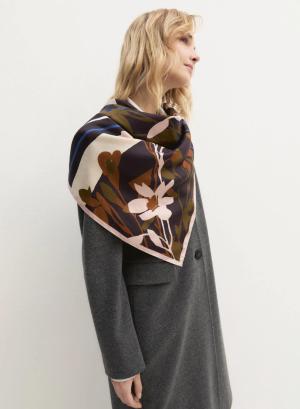 Blue silky twill Foulard Emme Marella - 64459
