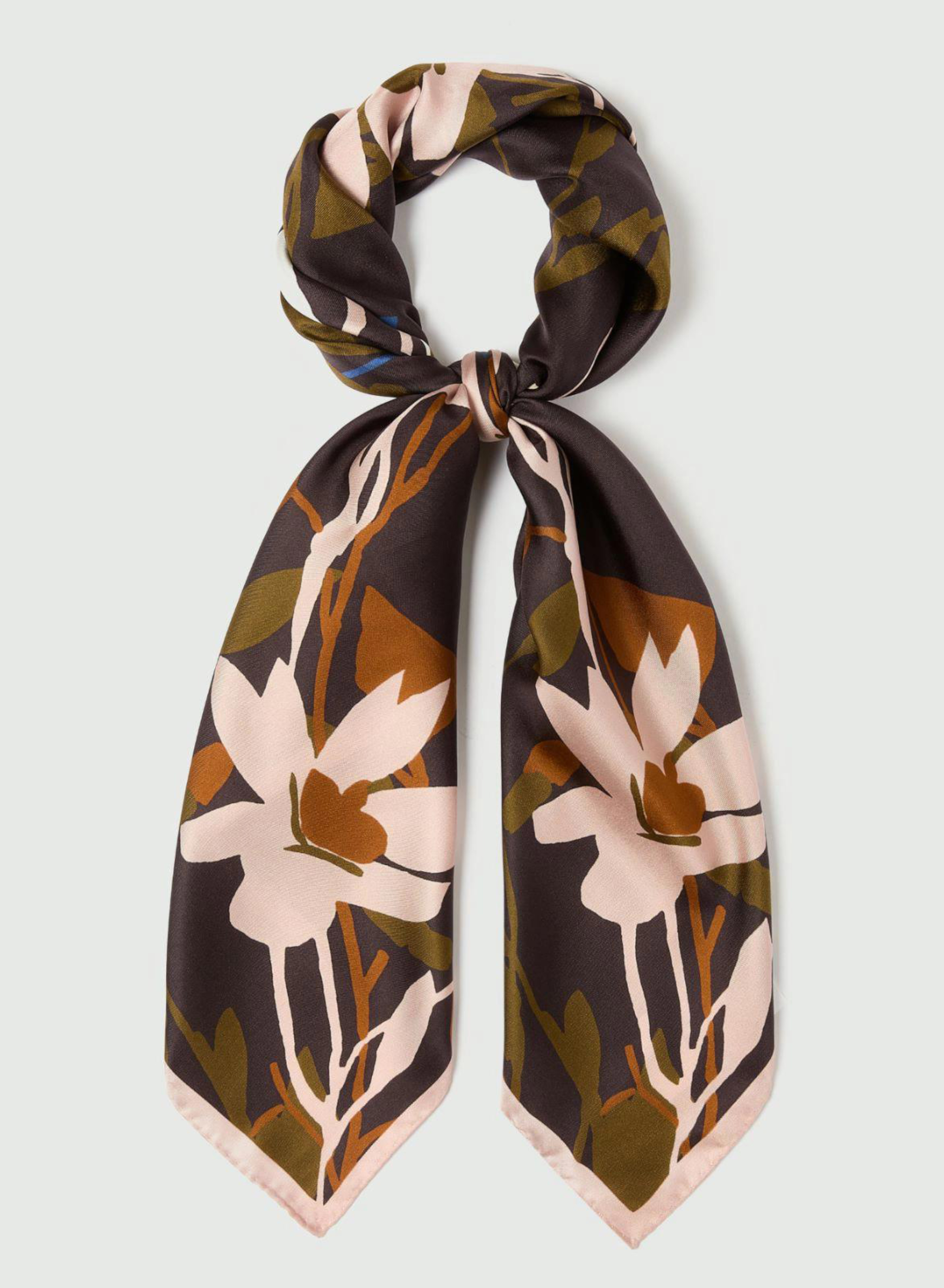 Blue silky twill Foulard Emme Marella - 1