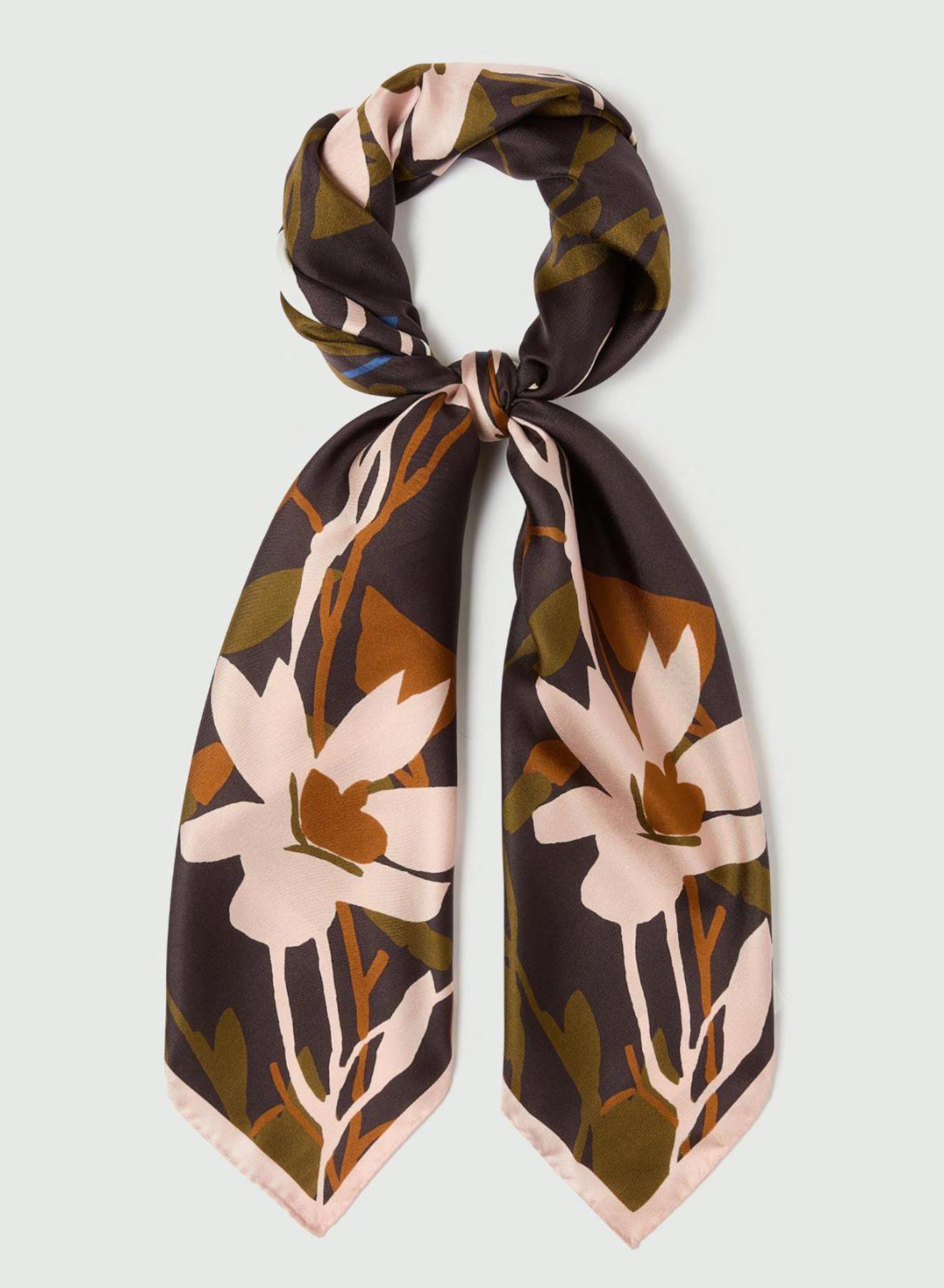 Blue silky twill Foulard Emme Marella - 2
