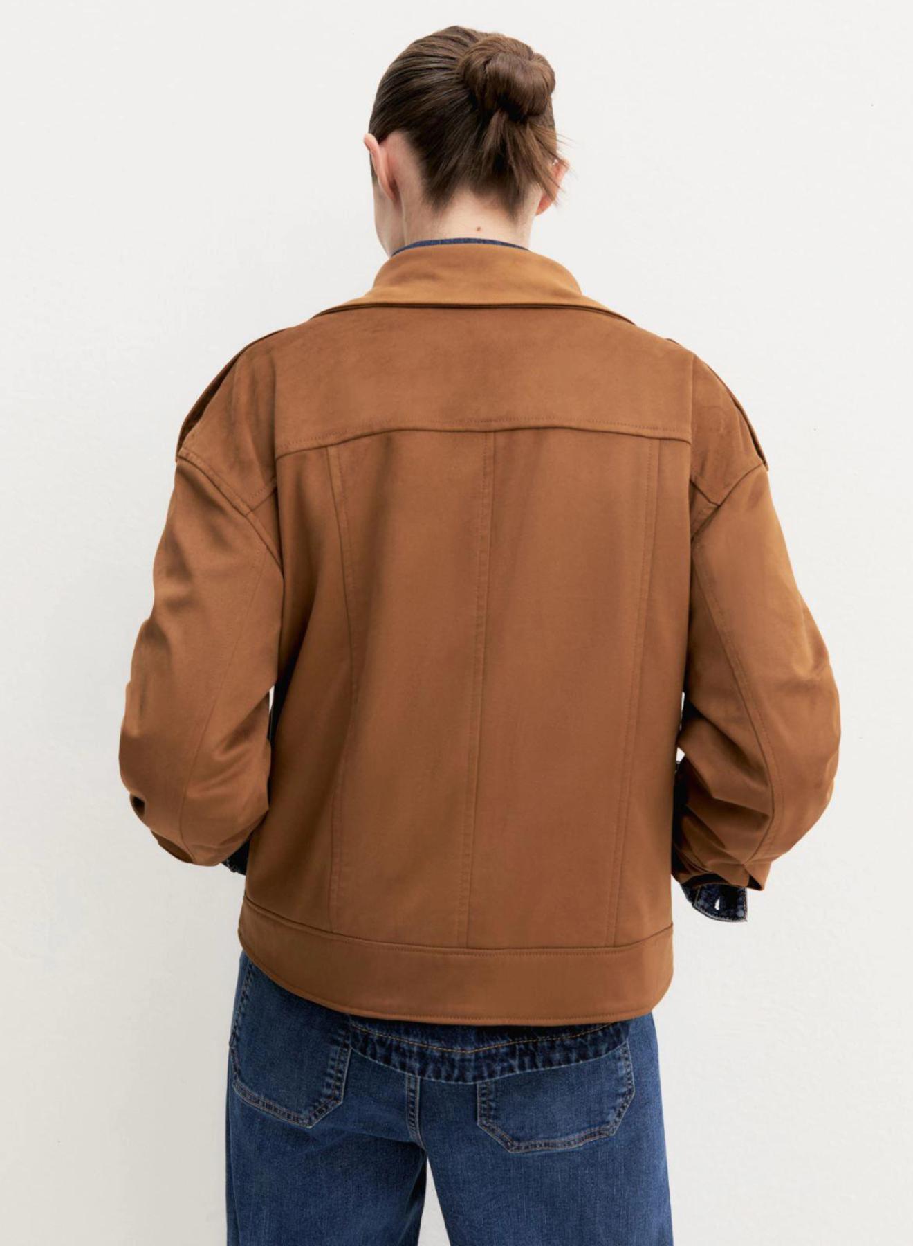 Cognac biker Jacket Emme Marella - 2