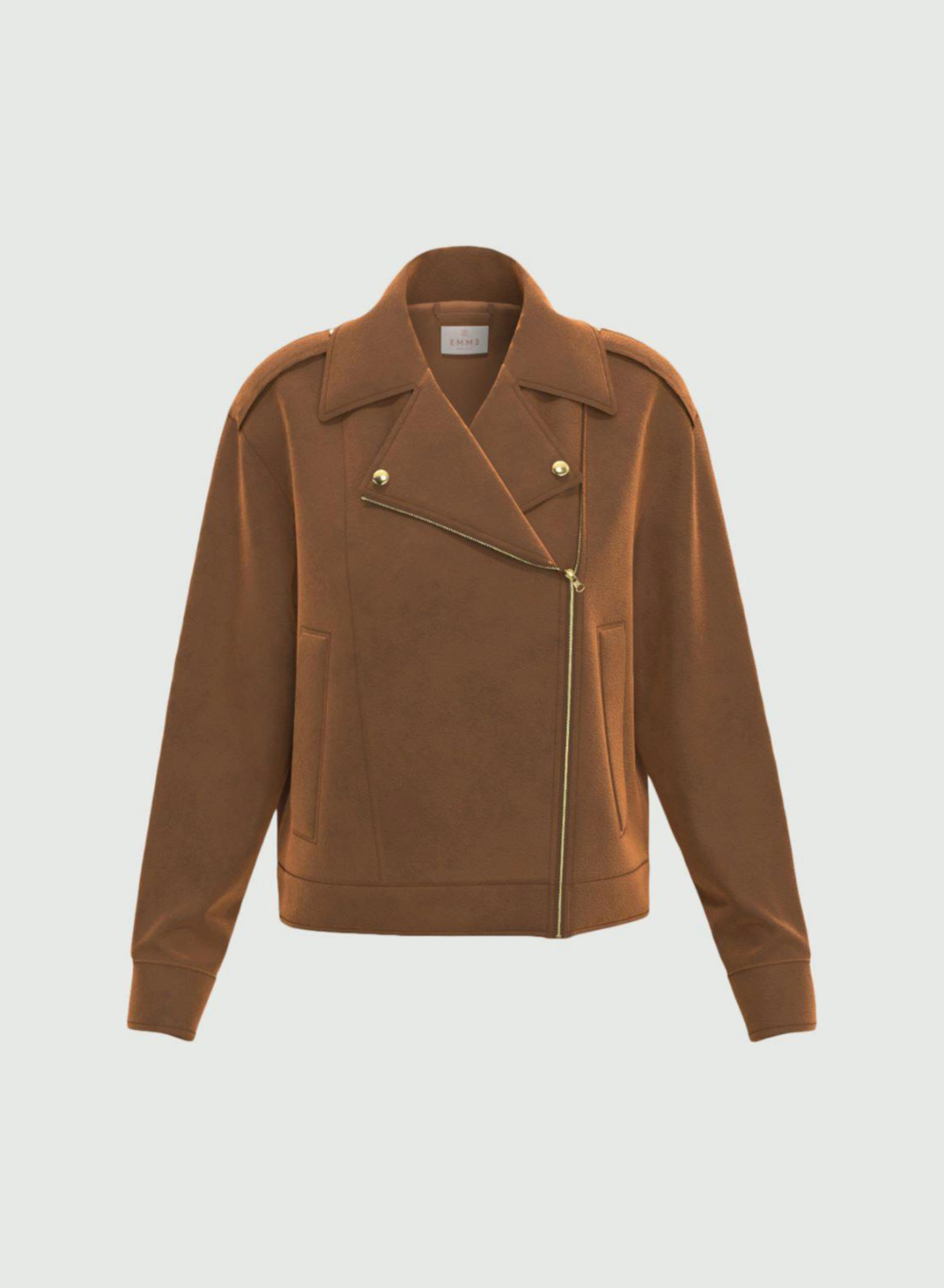Cognac biker Jacket Emme Marella - 5