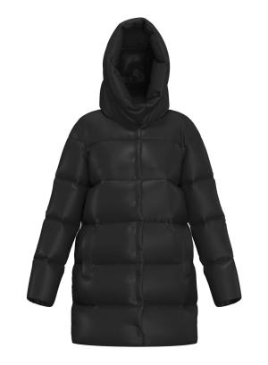 Straight fit quilted down jacket with hood - 21315