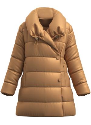 Double-breasted down jacket with hood - 21371