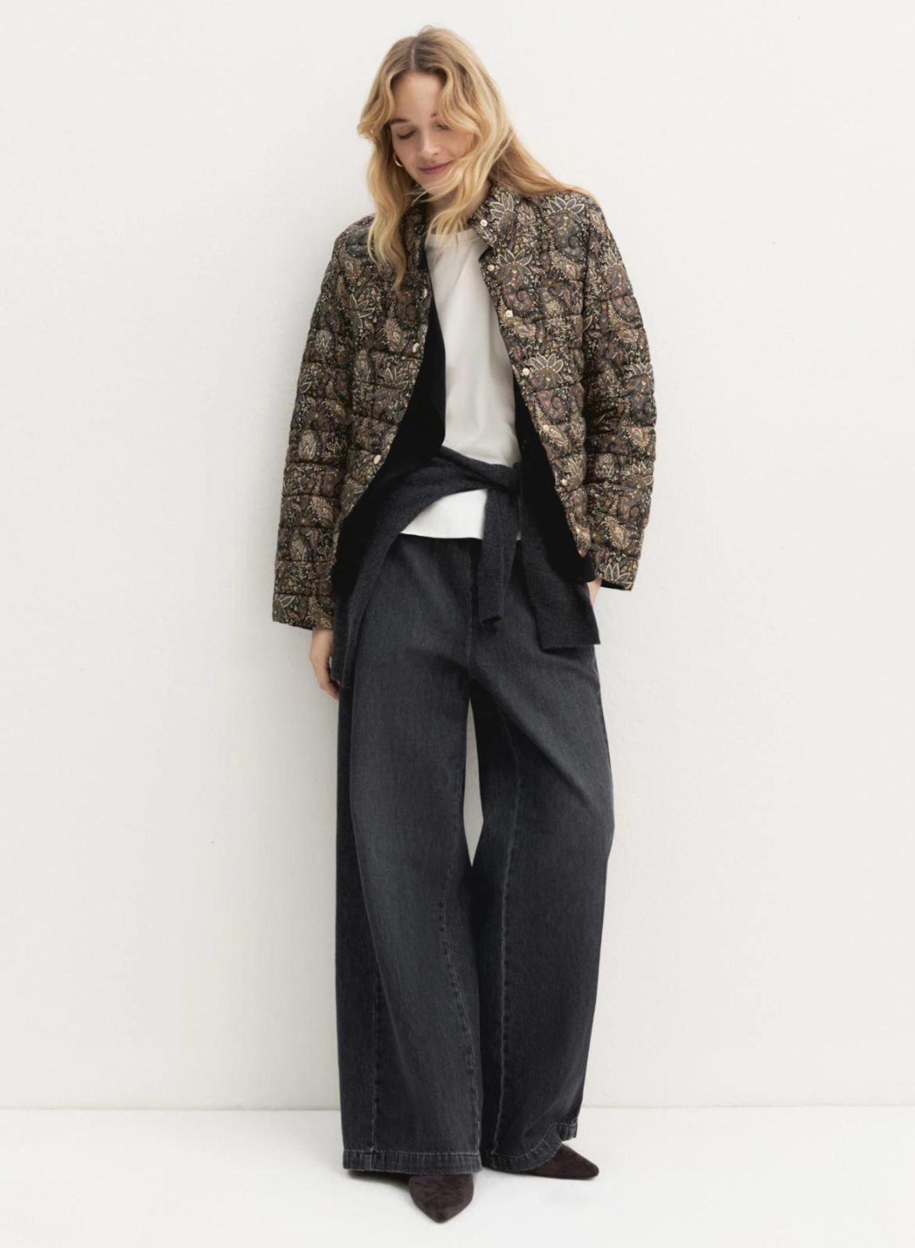 Black double face water repellent puffer Jacket with print Emme Marella - 1