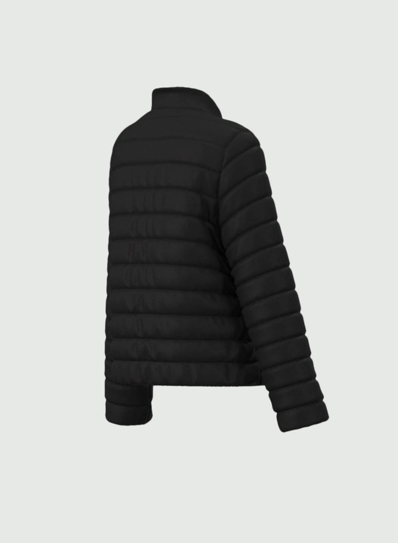 Black double face water repellent puffer Jacket with print Emme Marella - 3