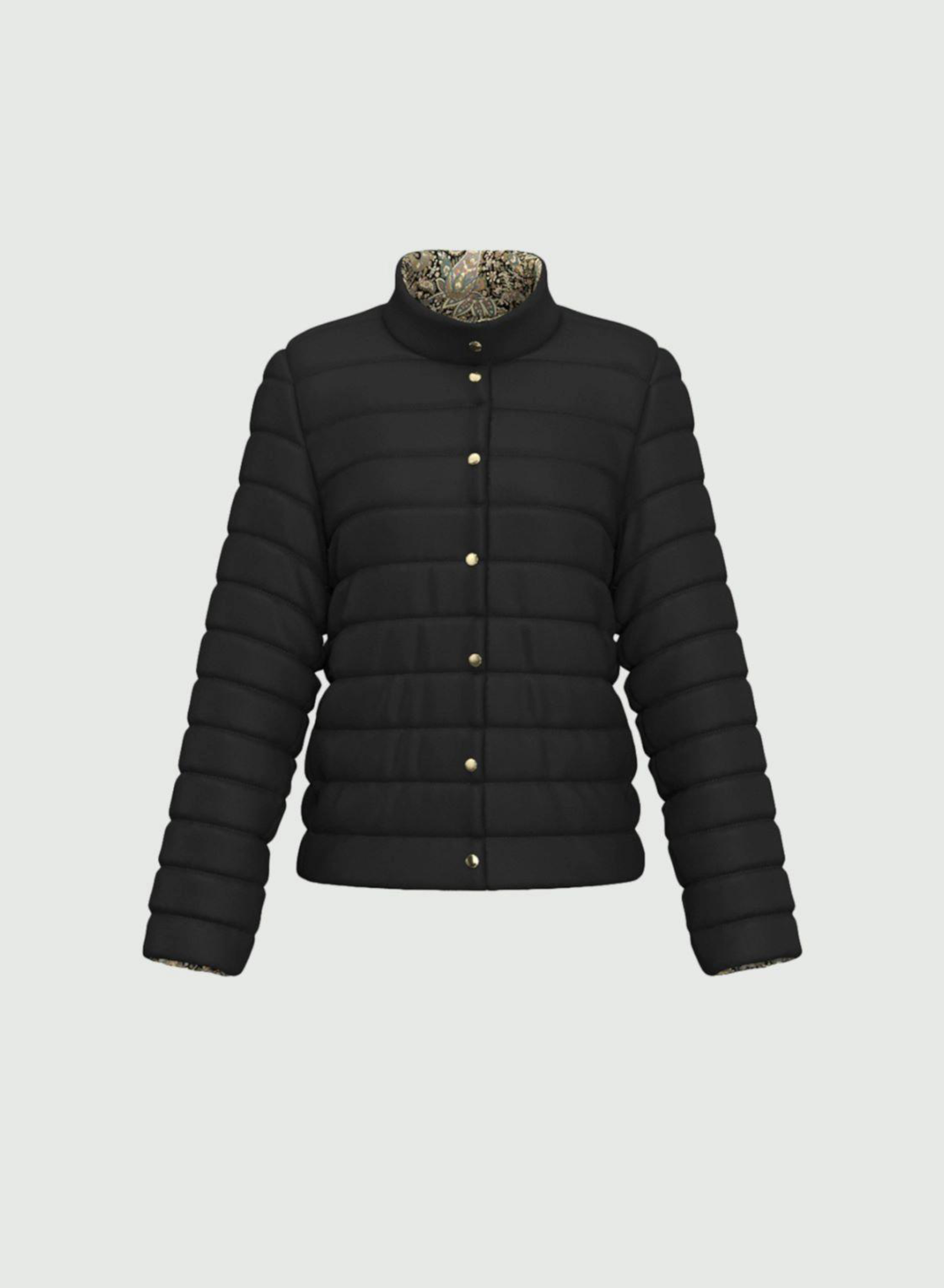 Black double face water repellent puffer Jacket with print Emme Marella - 4