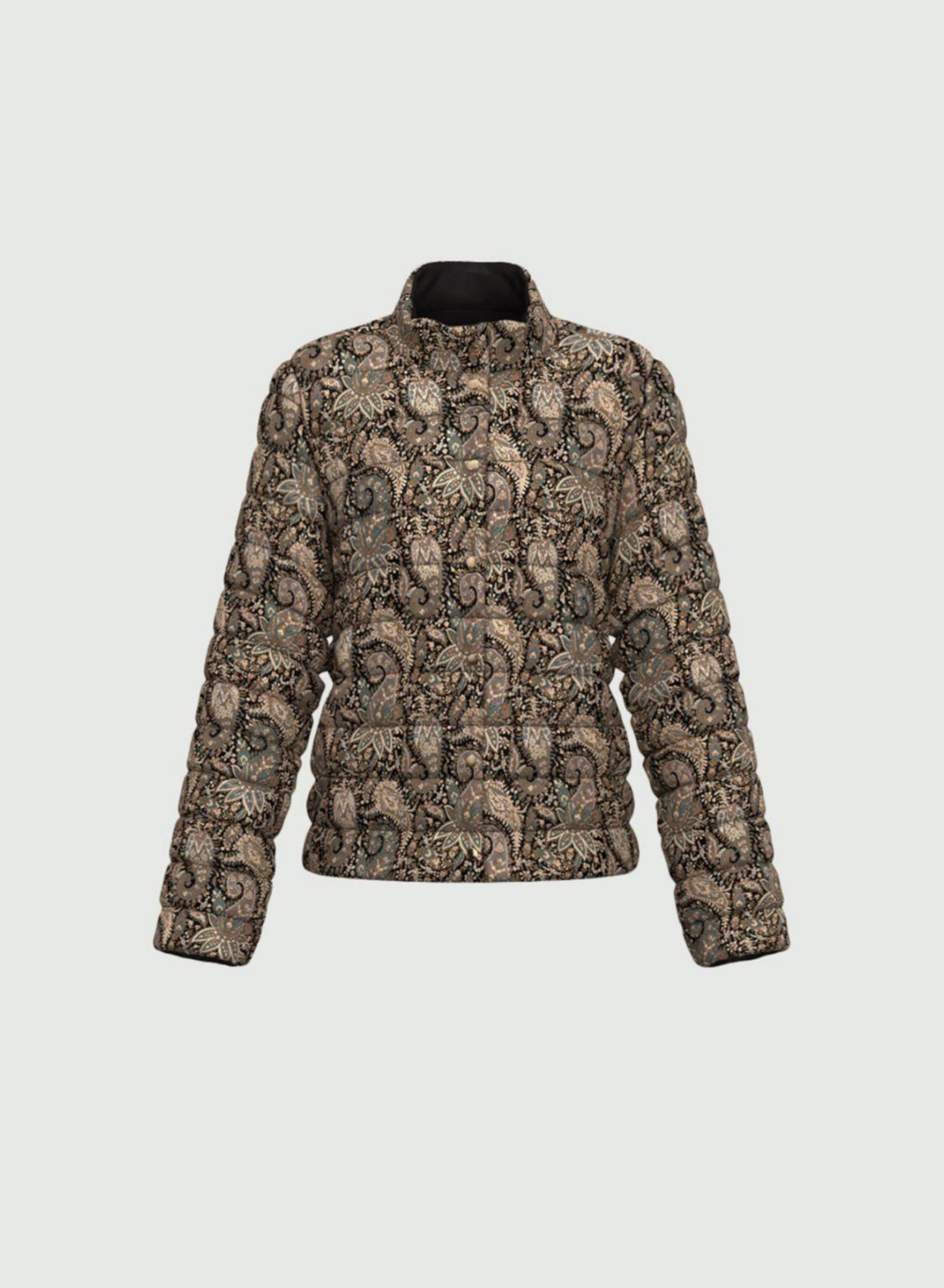 Black double face water repellent puffer Jacket with print Emme Marella - 6