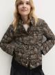 Black double face water repellent puffer Jacket with print Emme Marella-5