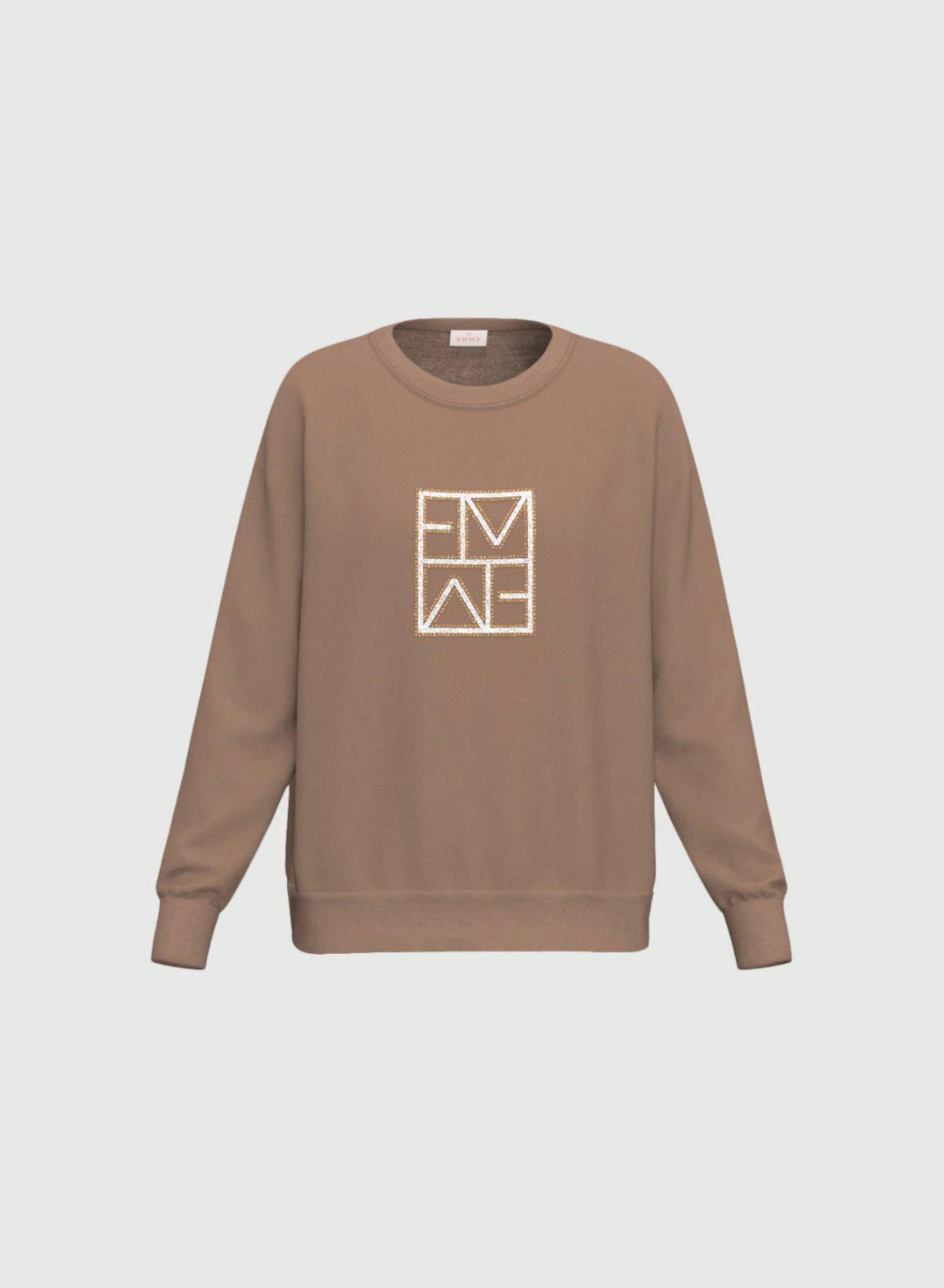 Taupe Μπλούζα φούτερ με κρυστάλλινο logo Emme Marella - 4
