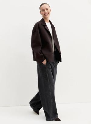 Μαύρο wide leg Παντελόνι joggers Jean με λάστιχο και κορδόνι στη μέση Emme Marella - 64362