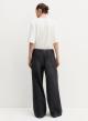 Μαύρο wide leg Παντελόνι joggers Jean με λάστιχο και κορδόνι στη μέση Emme Marella - 1