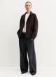 Μαύρο wide leg Παντελόνι joggers Jean με λάστιχο και κορδόνι στη μέση Emme Marella - 2